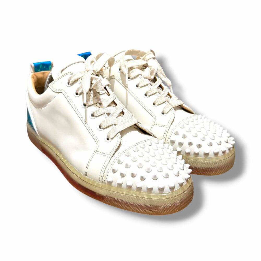 Christian Louboutin Louis Junior Spikes ‘White/Blue’ Sneakers | Size 43(10US)